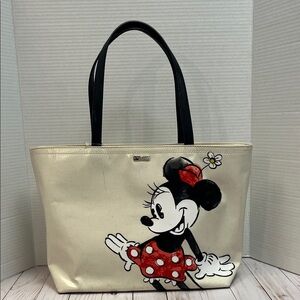 Disney by Kate Spade. Minnie Mouse. Coated canvas.zip top. 2 slip & 1 zip pocket